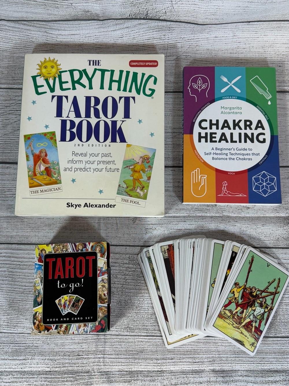 Tarot Lot 2 Decks Tarot to Go Hanson Roberts USA Rider Waite Style Tarot Chakra